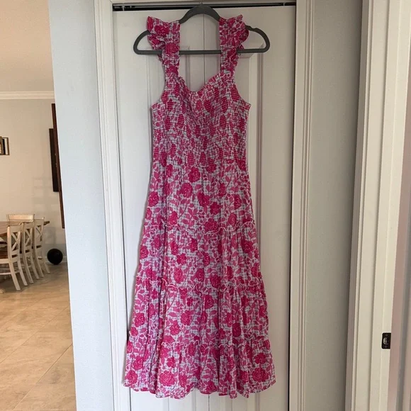 Vineyard Vines 148th Kentucky Derby Pink Floral Dress size small maxi style - Picture 1 of 8